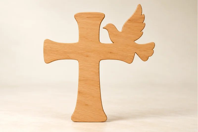 Peace dove and cross project visualization